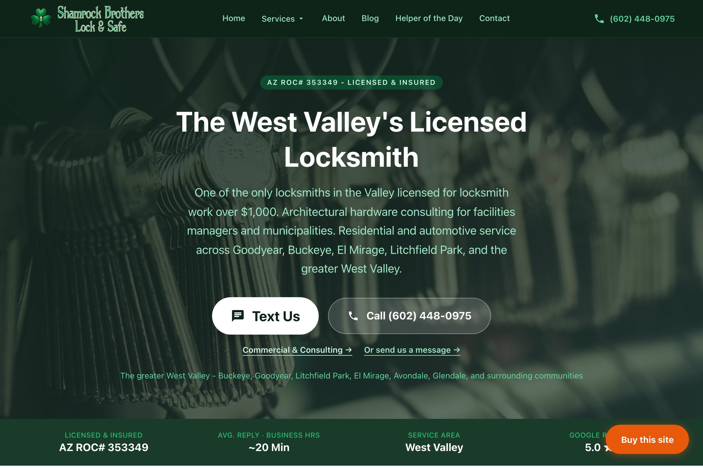 Shamrock Brothers Lock & Safe - after the SiteLyncs rebuild